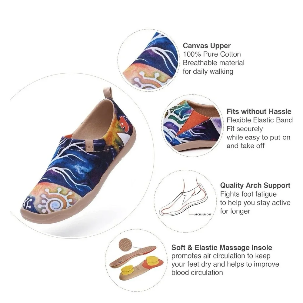 UIN Spain Shoes‎ Women's 9.5 EU 41 Art Travel Slip On Loafers W1010593 Toledo